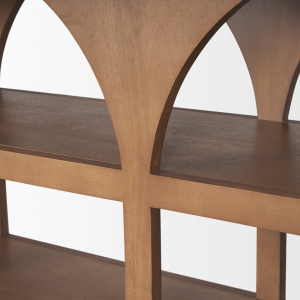 Bela Large Arched Console Table Medium Brown Wood