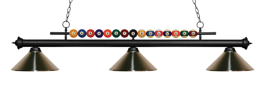 Shark 3 Light Billiard Light in Matte Black Finish