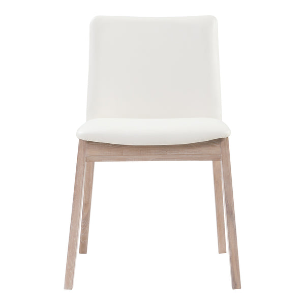 Moe's Deco Oak Dining Chair Cream White Set of 2