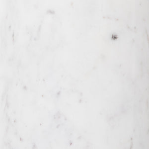 Cronos End Table In Polished White Marble