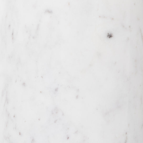 Cronos End Table In Polished White Marble
