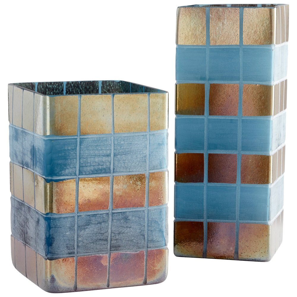 Aurum Vase in Irridescent Gold and Blue