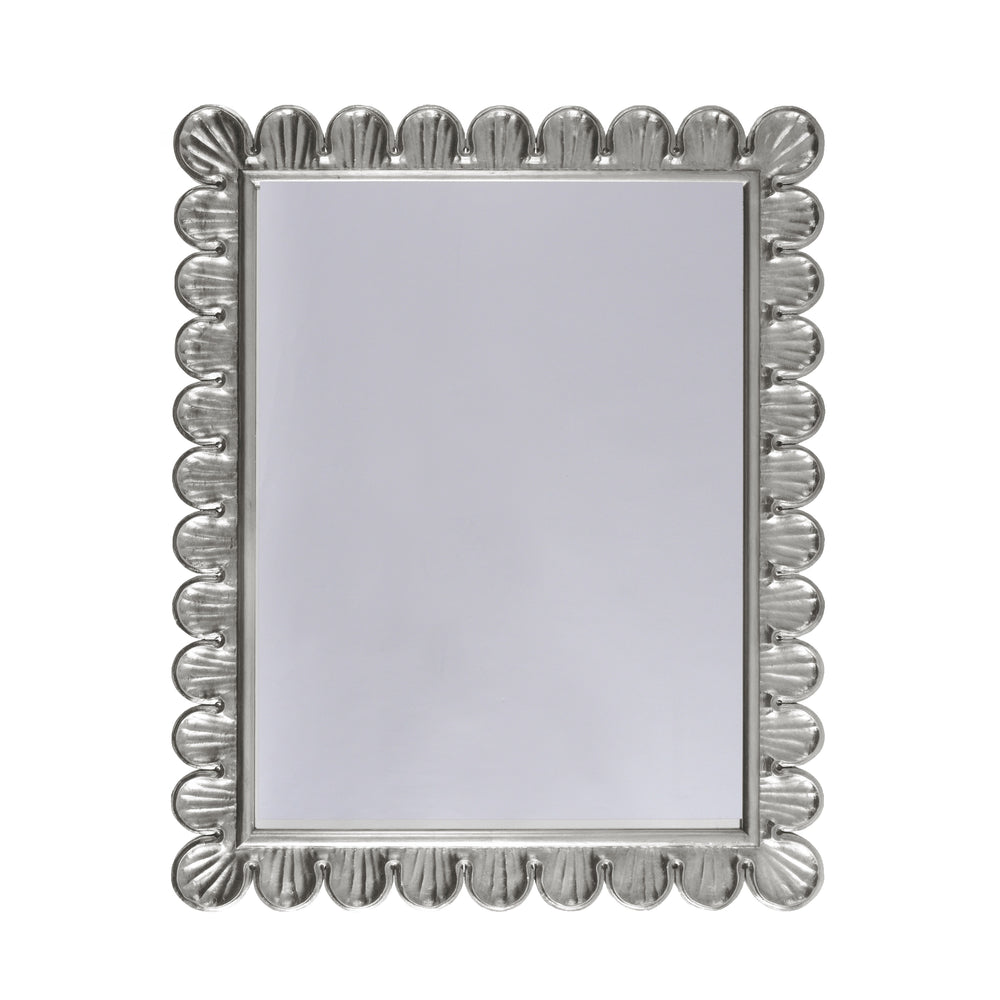 SCALLOPED EDGE FRAME MIRROR IN SILVER LEAF