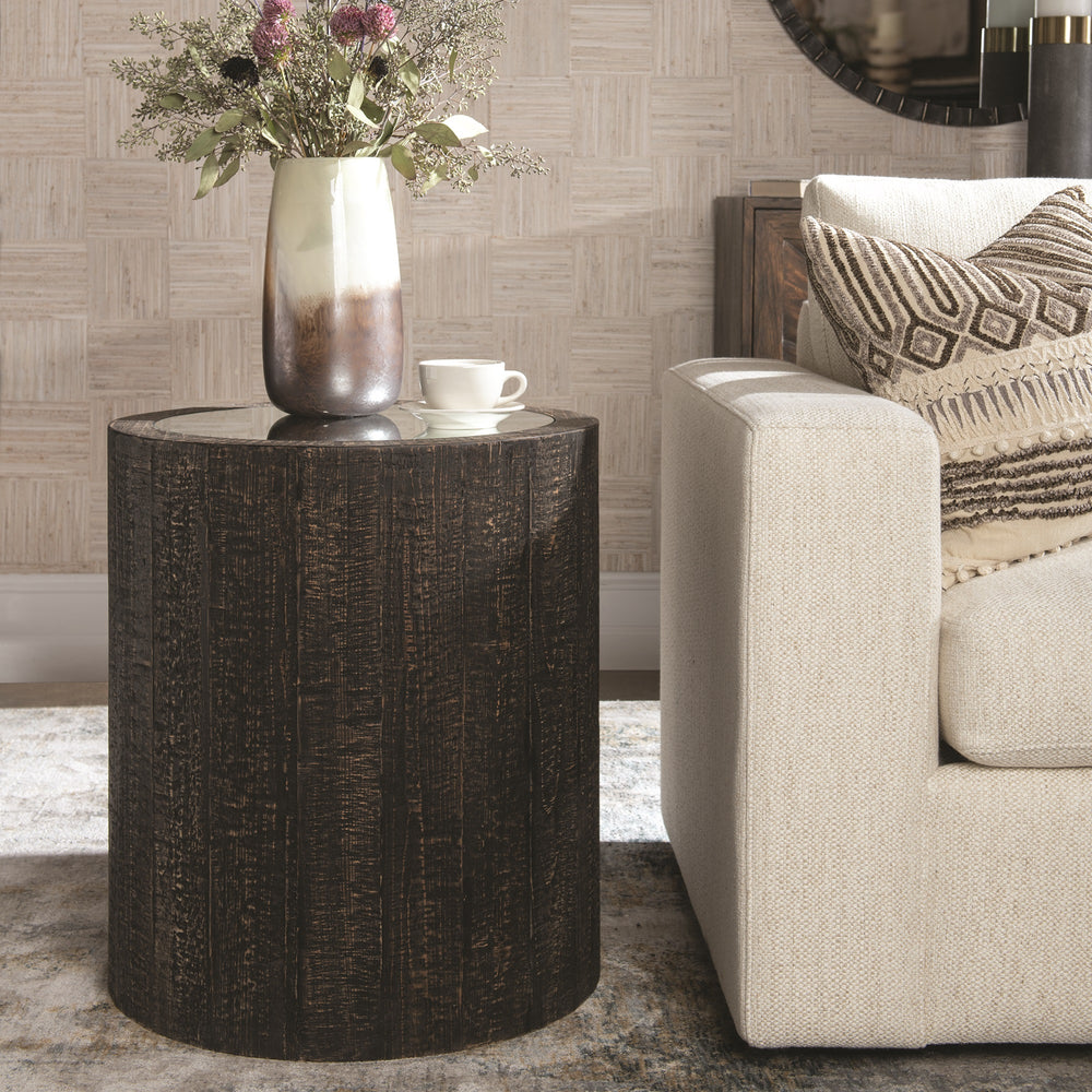 Sequoia Mirrored Drum Table