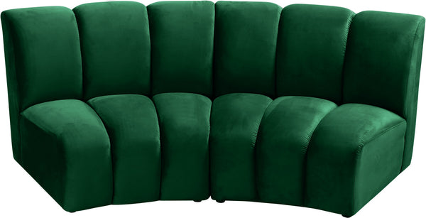 Lynda 2pc. Modular Sectional In Green Velvet