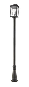 Beacon 3 Light Outdoor Post Mounted Fixture in Oil Rubbed Bronze Finish