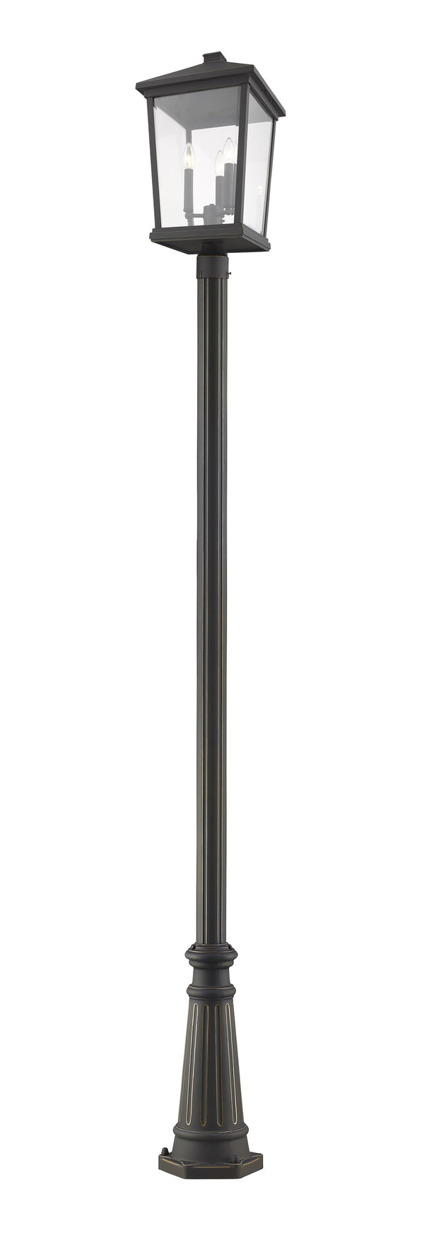 Beacon 3 Light Outdoor Post Mounted Fixture in Oil Rubbed Bronze Finish