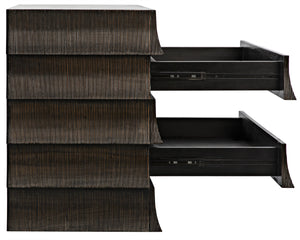 Ava Mahogany Dresser in Hand-Rubbed Black with Light Brown Highlights