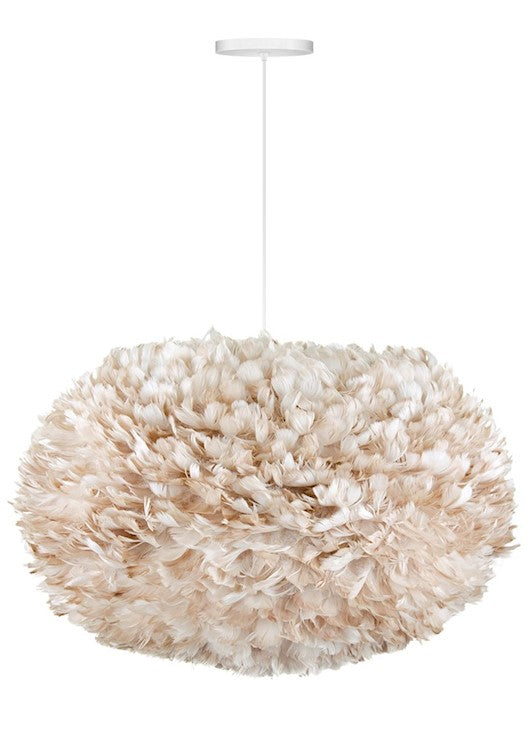 Eos XL Hardwired Pendant in Light Brown with White Cord