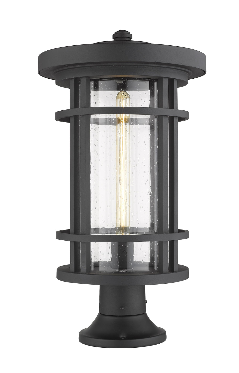 Jordan 1 Light Outdoor Pier Mounted Fixture in Black Finish