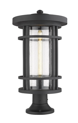 Jordan 1 Light Outdoor Pier Mounted Fixture in Black Finish