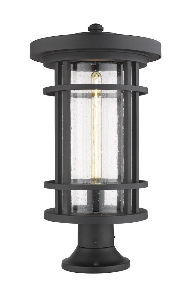 Jordan 1 Light Outdoor Pier Mounted Fixture in Black Finish