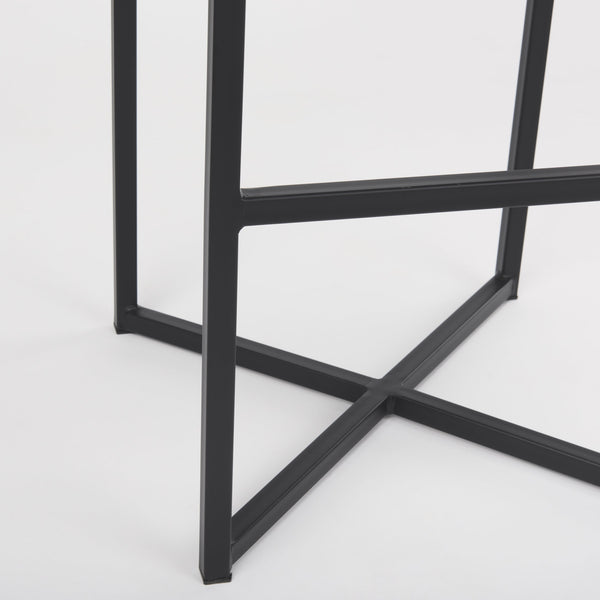 Frodo 16.5L x 16.5W x 29.75H Gray Fabric Seat W/Black Iron Frame Bar Stool
