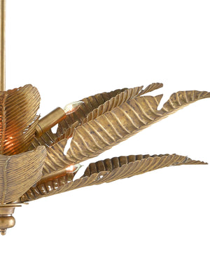 Tropical Semi-Flush In Vintage Brass