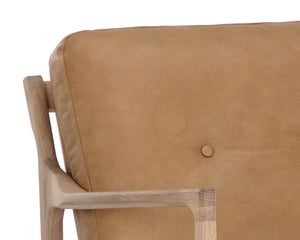 GILMORE LOUNGE CHAIR - LIGHT OAK - SAHARA CAMEL LEATHER