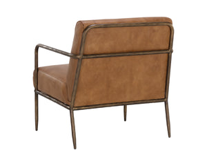 LATHAN LOUNGE CHAIR - TAN LEATHER
