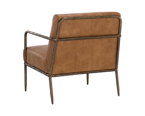 LATHAN LOUNGE CHAIR - TAN LEATHER