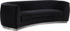Crystal Sofa In Black Velvet and Chrome