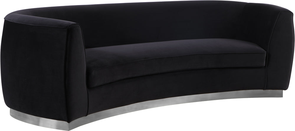 Crystal Sofa In Black Velvet and Chrome