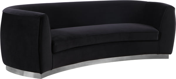 Crystal Sofa In Black Velvet and Chrome