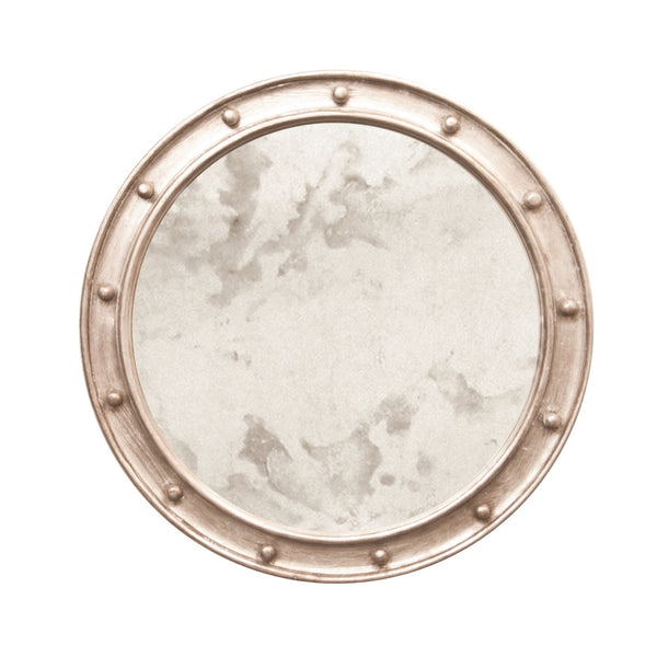 CHAMPAGNE SLVR LF ROUND ANT MIR