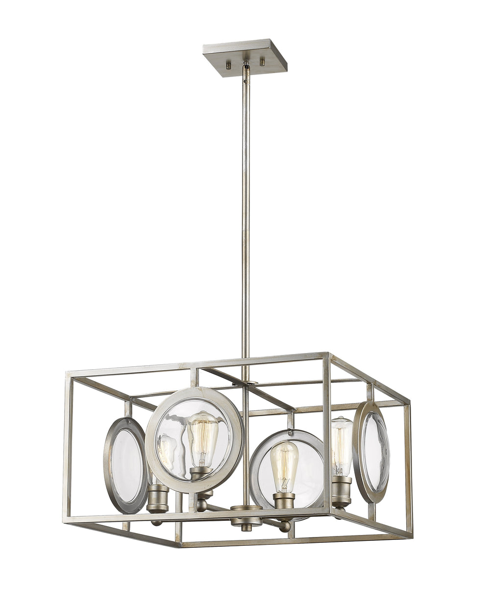 Port 4 Light Pendant in Antique Silver Finish