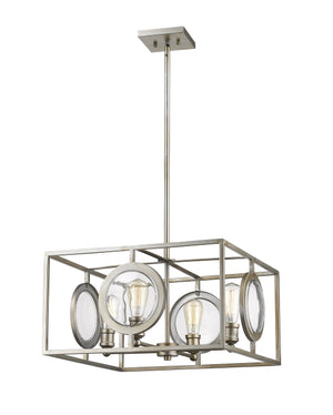Port 4 Light Pendant in Antique Silver Finish
