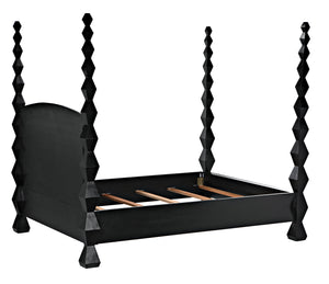 Brancusi Bed, Queen, Hand Rubbed Black