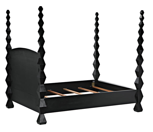 Brancusi Bed, Queen, Hand Rubbed Black