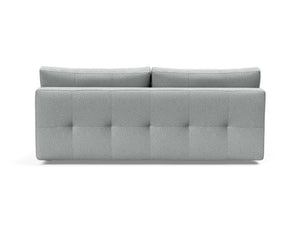 SUPREMAX D.E.L. SLEEPER SOFA in MELANGE LIGHT GREY FABRIC WITH Chrome legs 538