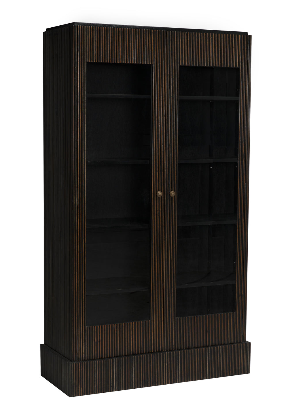 Noho Hutch in Mahogany, Hand-Rubbed Black with Light Brown Accents