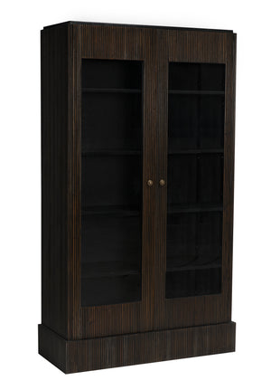 Noho Hutch in Mahogany, Hand-Rubbed Black with Light Brown Accents