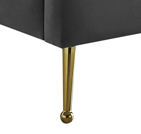 Anita Twin Bed In Grey Velvet