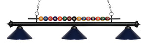 Shark 3 Light Billiard Light in Matte Black Finish