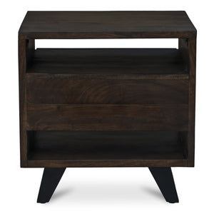 Madagascar Nightstand in Dark Brown Acacia