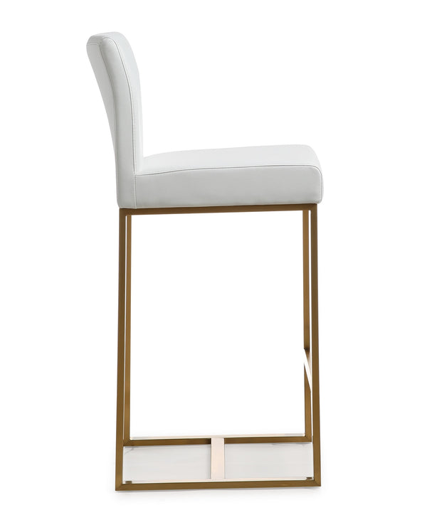 Denmark White Gold Steel Counter Stool (Set of 2)