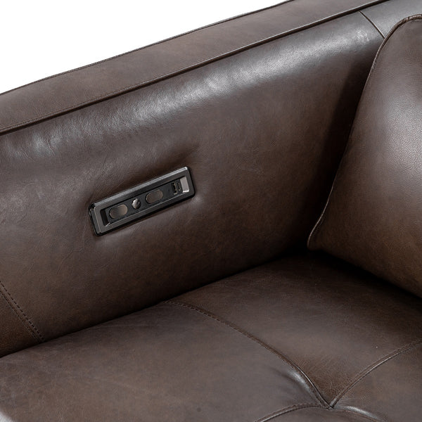 Conway Power Recliner Sofa in Brown Leather