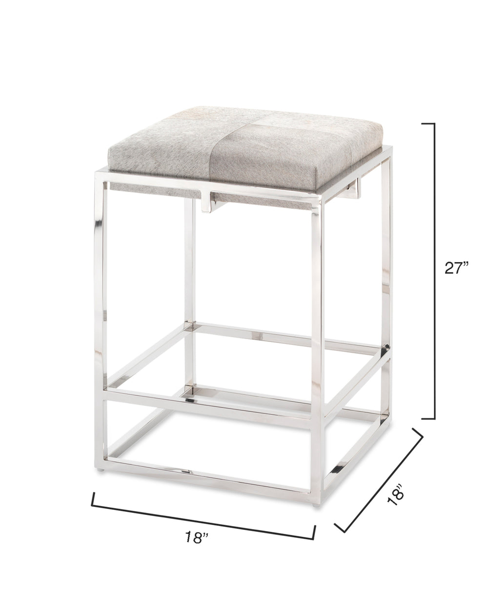 Shelby Hide Stool, Grey
