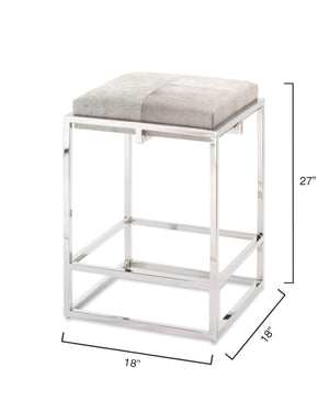Shelby Hide Stool, Grey