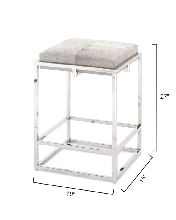 Shelby Hide Stool, Grey