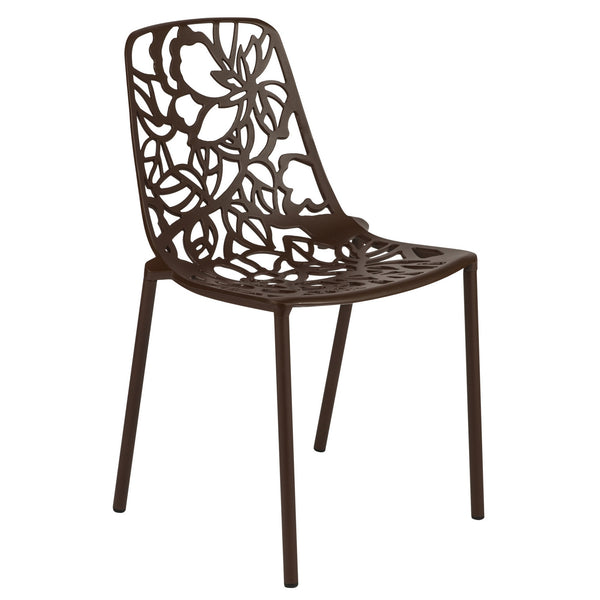ORO ALUMINUM CHAIR (ARMLESS) - BROWN