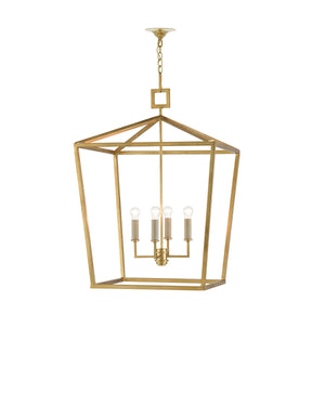 Denison Gold Large Lantern In Contemporary Gold Leaf