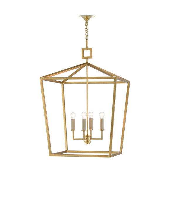 Denison Gold Large Lantern In Contemporary Gold Leaf