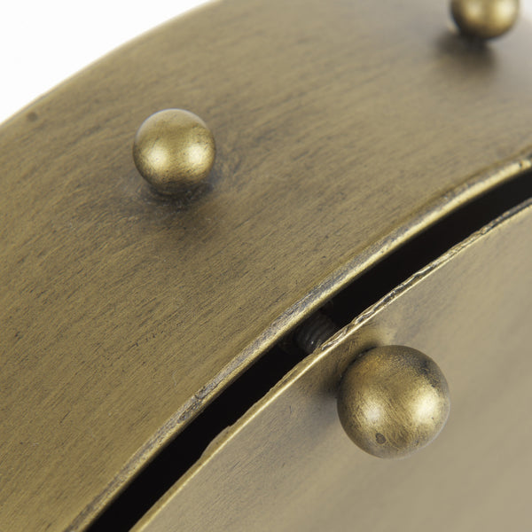 Marian 11.0L x 3.1W x 11.0H Gold Metal W/Studs Round Table Clock