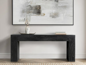 Bristol Solid Wood Rectangle Console Table - Aged Black