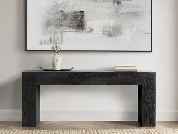 Bristol Solid Wood Rectangle Console Table - Aged Black