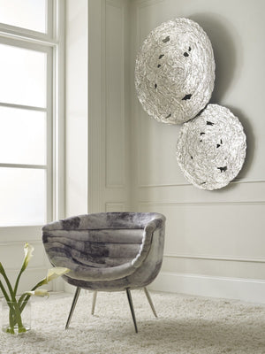 Molten Disc Wall Art, Silver Leaf, MD