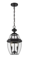 Westover 2 Light Outdoor Chain Mount Ceiling Fixture in Black Finish