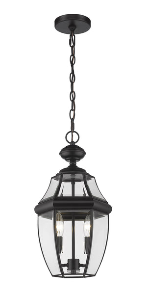 Westover 2 Light Outdoor Chain Mount Ceiling Fixture in Black Finish