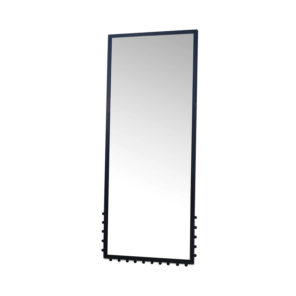 Figaro Floor Mirror with Finial Detail in Black